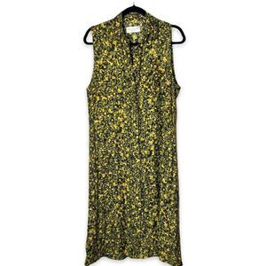 Officine Générale Women Camo Bonnie Shirt Dress Collared Neck Sleeveless Size 6
